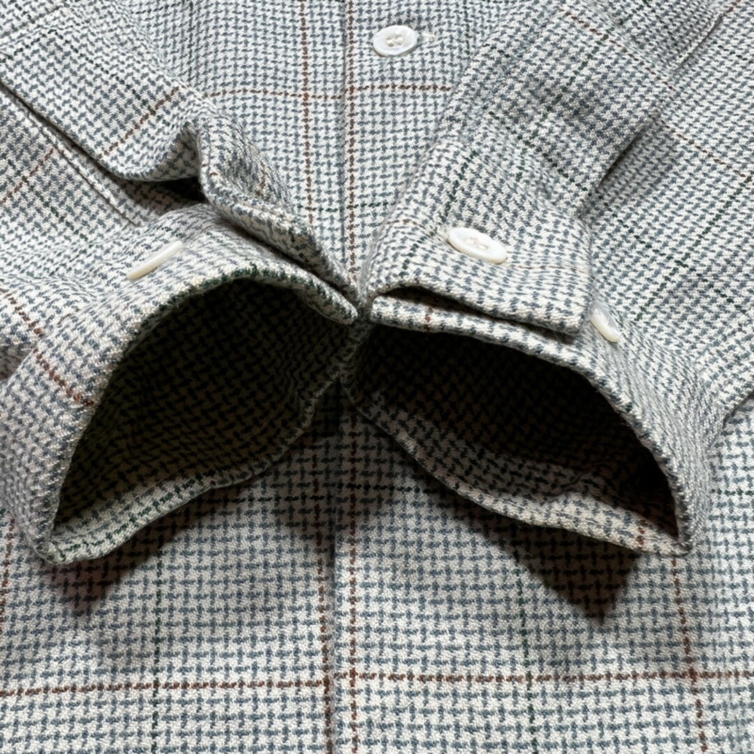 40's McGREGOR ウールチェックオープンカラーシャツ 筆記体タグ S