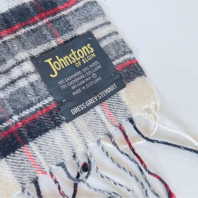美品 JOHNSTONS マフラー ジョンストンズ チェック