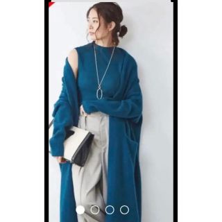 qualite - qualite ウールフォックスロングカーデ