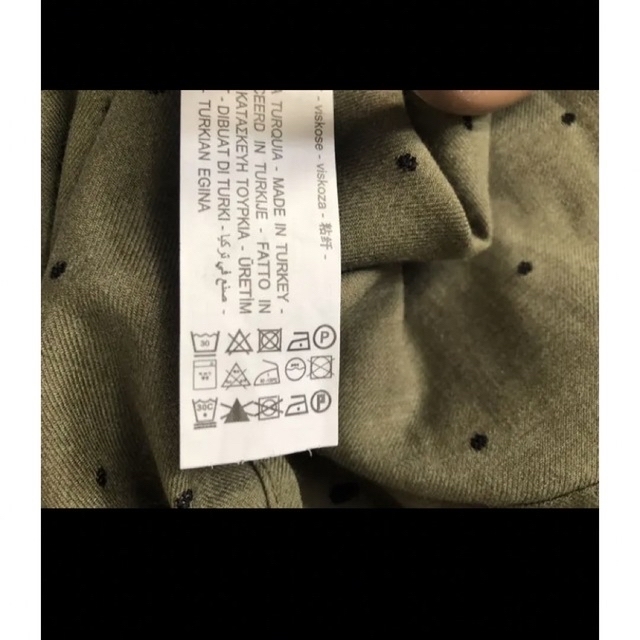 ZARA(ザラ)のZARA  ザラ　ドットブラウス　グリーン レディースのトップス(シャツ/ブラウス(長袖/七分))の商品写真