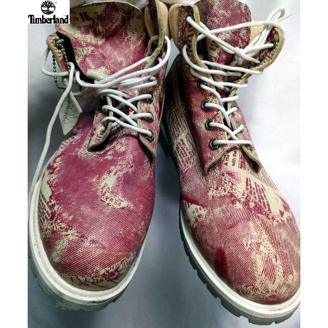激レア TIMBERLAND 英字新聞柄 7ホールブーツ | フリマアプリ ラクマ