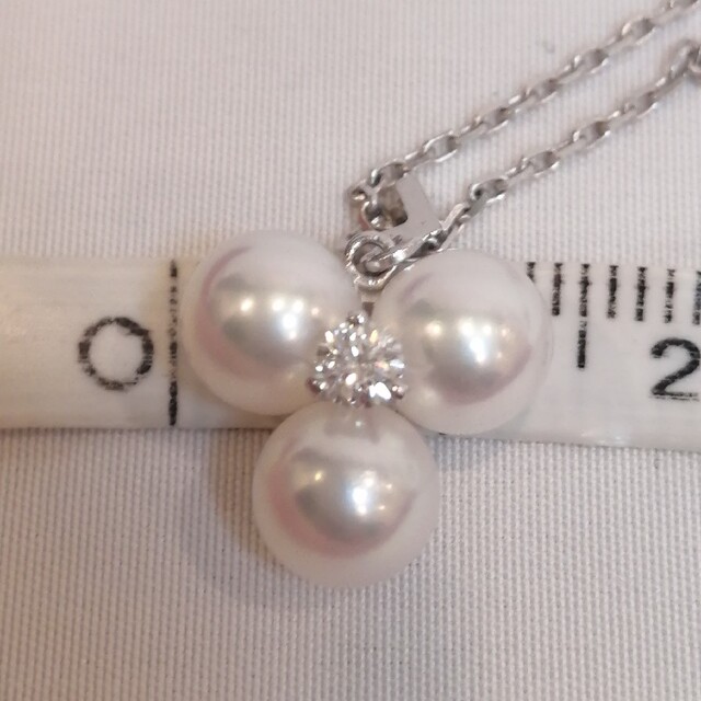 MIKIMOTO(ミキモト)のMIKIMOTO　パール　ダイヤ　K14　ネックレス レディースのアクセサリー(ネックレス)の商品写真