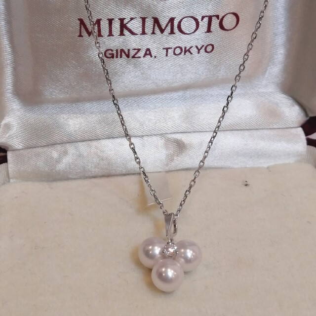 MIKIMOTO パール ダイヤ K14 ネックレス - ネックレス