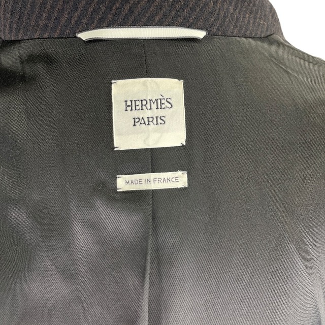 Hermes(エルメス)の[USED/中古]HERMES エルメス コート ロングコート/黒×茶/#34/レディース/ウール マルジェラ期 ブラック ブラウン ウール 34 中古 ai-tdc-004826 レディースのジャケット/アウター(その他)の商品写真