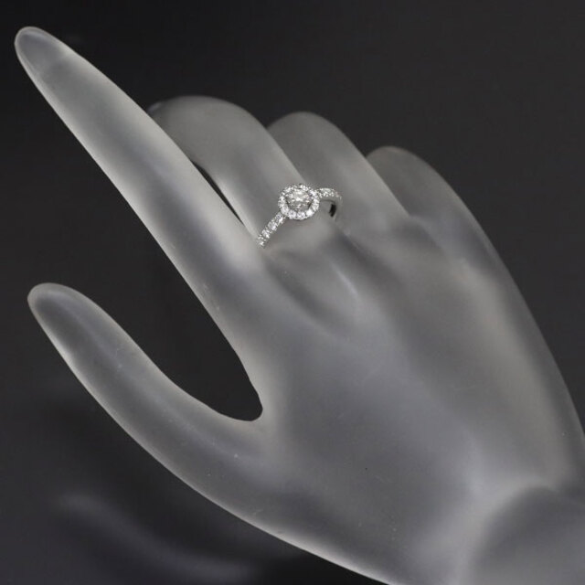 Pt950 ダイヤモンド リング 0.32ct F IF EX D0.25ct レディースのアクセサリー(リング(指輪))の商品写真