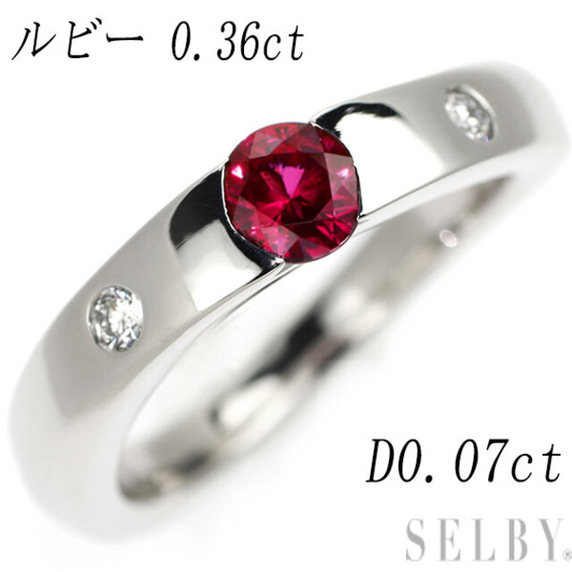 本店は ルビー Pt900 ダイヤモンド D0.07ct 0.36ct リング リング(指輪