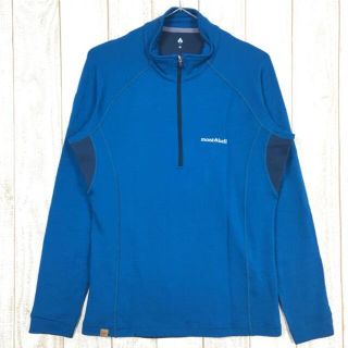 モンベル(mont bell)のMENs M  モンベル メリノ ウール プラス ハイブリッド ジップ シャツ MONTBELL 1114274 ブルー系(その他)