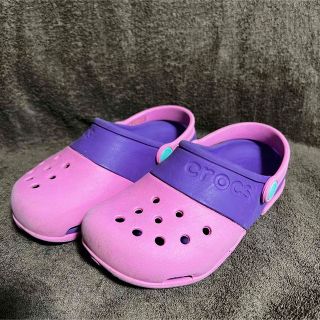 クロックス(crocs)のクロックスサンダル C1218.5cmcrocsクロックスキッズ ピンクパープル(サンダル)