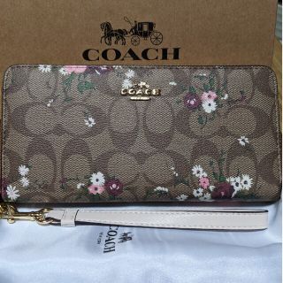 コーチ(COACH)のCOACH  長財布　シグネチャー　小さな花柄模様(財布)