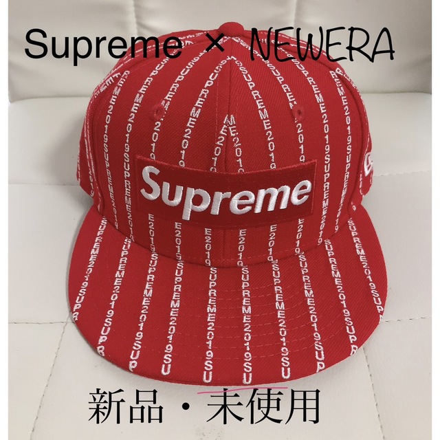 Text Stripe New Era 19ss Supreme 赤56.8 本命ギフト www.gold-and ...