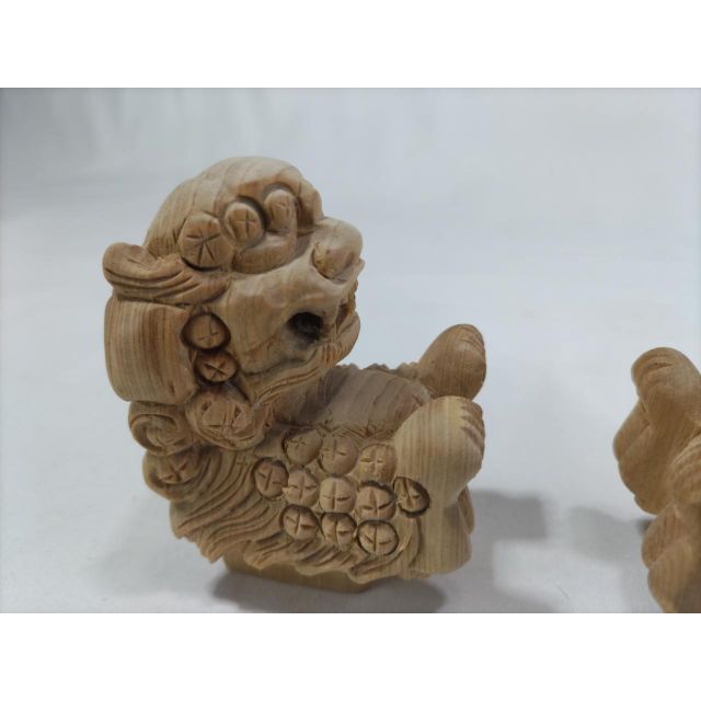 山車彫刻　獅子鼻1.5寸　1組（阿吽）神輿、だんぢり彫刻木鼻　送料無料！ エンタメ/ホビーの美術品/アンティーク(彫刻/オブジェ)の商品写真