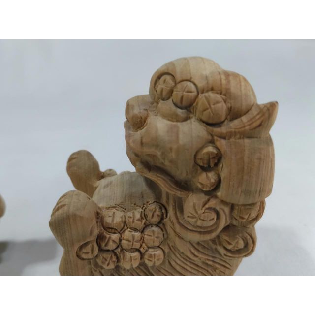山車彫刻　獅子鼻1.5寸　1組（阿吽）神輿、だんぢり彫刻木鼻　送料無料！ エンタメ/ホビーの美術品/アンティーク(彫刻/オブジェ)の商品写真