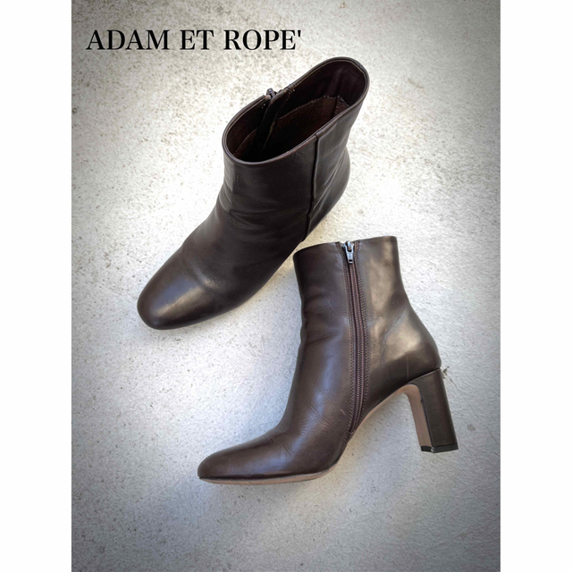 ADAM ET ROPE' 完売希少品　カーフレザーミディー丈ハイアーチブーツ