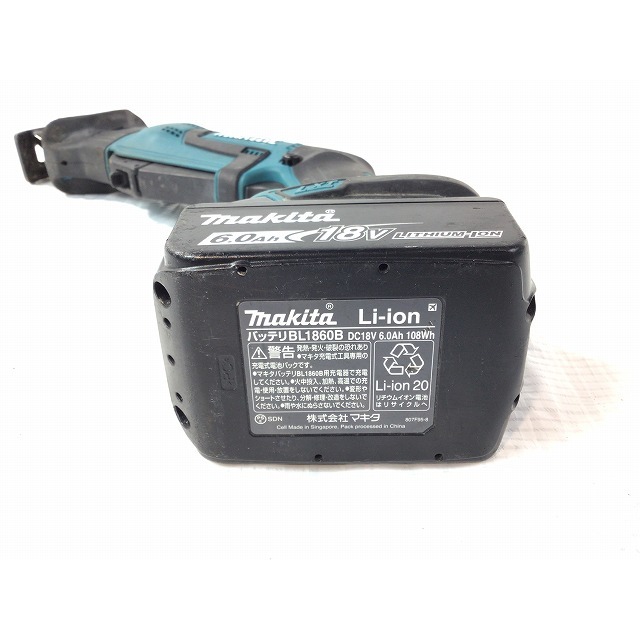 ☆中古品☆makita マキタ 18V 充電式レシプロソー JR184D 6.0Ahバッテリー(BL1860B) 充電器(DC18RC) ケース付  セーバソー 62605