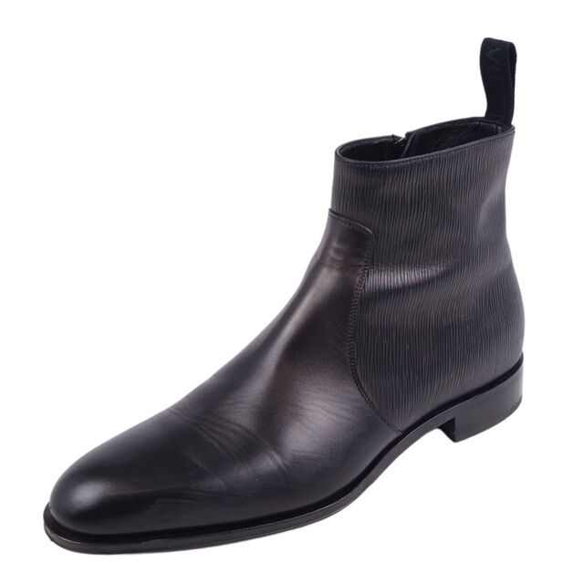 素材エピレザールイヴィトン LOUIS VUITTON ブーツ ショートブーツ エピレザー LVロゴ サイドジップ メンズ シューズ 靴 7(26cm相当) ブラック