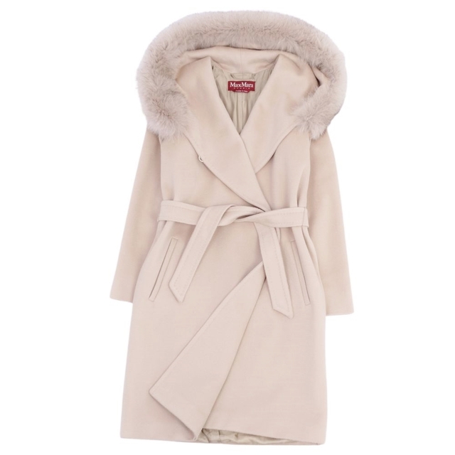 Max Mara ベロアベルト毛皮付きコート- Max Mara ベロアベルト毛皮付きコート-