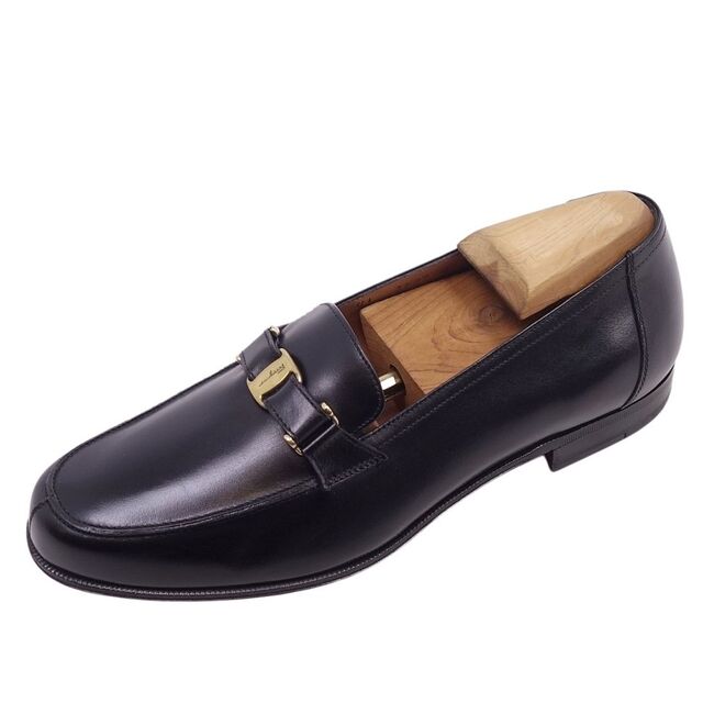 未使用 サルヴァトーレ フェラガモ Salvatore Ferragamo ローファー ヴァラ金具 カーフレザー 革靴 メンズ イタリア製 6 1/2E(24.5cm相当) ブラック