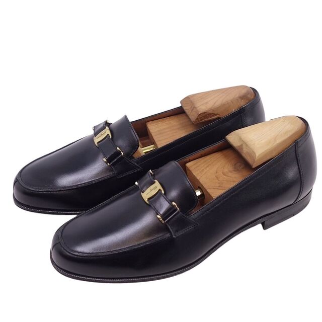 未使用 サルヴァトーレ フェラガモ Salvatore Ferragamo ローファー ヴァラ金具 カーフレザー 革靴 メンズ イタリア製 6  1/2E(24.5cm相当) ブラック