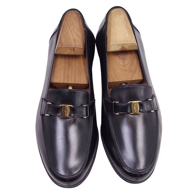 未使用 サルヴァトーレ フェラガモ Salvatore Ferragamo ローファー ヴァラ金具 カーフレザー 革靴 メンズ イタリア製 6 1/2E(24.5cm相当) ブラック