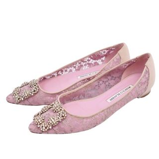 マノロ・ブラニク Manolo Blahnik パンプス ハンギシ フラット