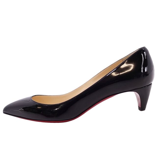 未使用 クリスチャンルブタン Christian Louboutin パンプス エナメルレザー ヒール シューズ 靴 レディース イタリア製  38(25cm相当) ブラック