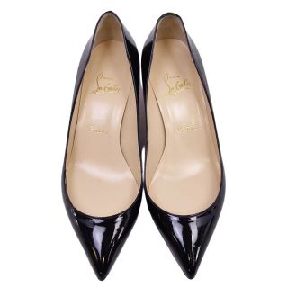 未使用 クリスチャンルブタン Christian Louboutin パンプス エナメルレザー ヒール シューズ 靴 レディース イタリア製 38(25cm相当) ブラック