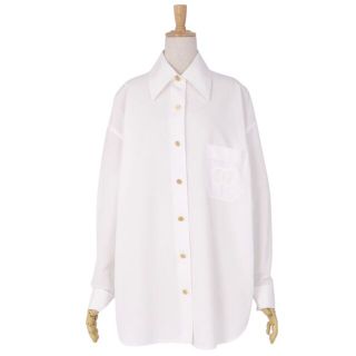 CHANEL シャネル ブラウス トップス ヴィンテージ ココマーク ココ ココボタン 服 アパレル 40 P03910V03126 ブラック 黒 ゴールド金具 シルク    レディース 定番【品】