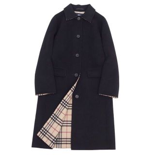 バーバリー(BURBERRY)の極美品 バーバリー ロンドン BURBERRY LONDON コート ウール カシミヤ ステンカラーコート バルマカーンコート ダブルフェイス レディース アウター 38(M相当) ブラック(その他)