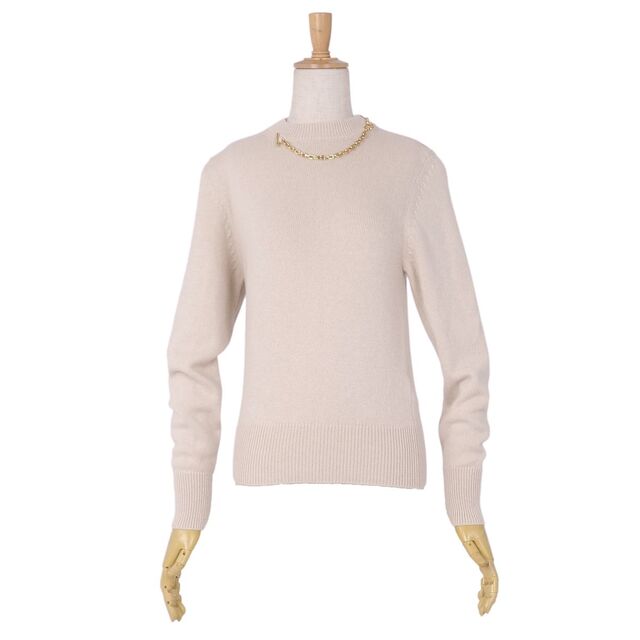 美品 ルイヴィトン LOUIS VUITTON ニット セーター 2022SS カシミヤ ウール チェーン ジップ レディース トップス XS ベージュ 美品 ルイヴィトン LOUIS VUITTON ニット セーター 2022SS カシミヤ ウール チェーン ジップ レディース トップス XS ベージュ
