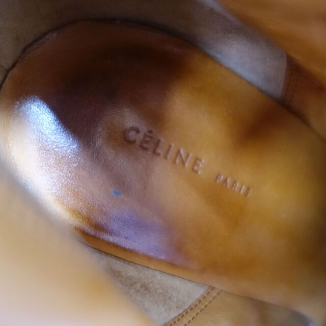 celine(セリーヌ)のセリーヌ CELINE ブーツ フィービー期 メタルヒール bambam バンバン サイドジップ ショートブーツ レディース シューズ 靴 37(24cm相当) ベージュ レディースの靴/シューズ(ブーツ)の商品写真