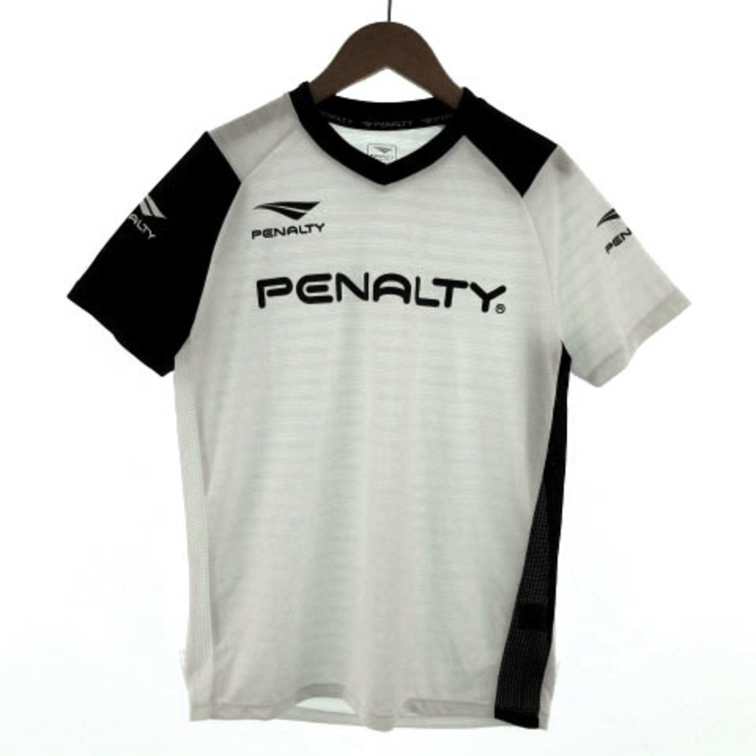 other(アザー)のPENALTY Tシャツ サッカー 半袖 ロゴ メッシュボーダー 白 黒 S スポーツ/アウトドアのサッカー/フットサル(ウェア)の商品写真