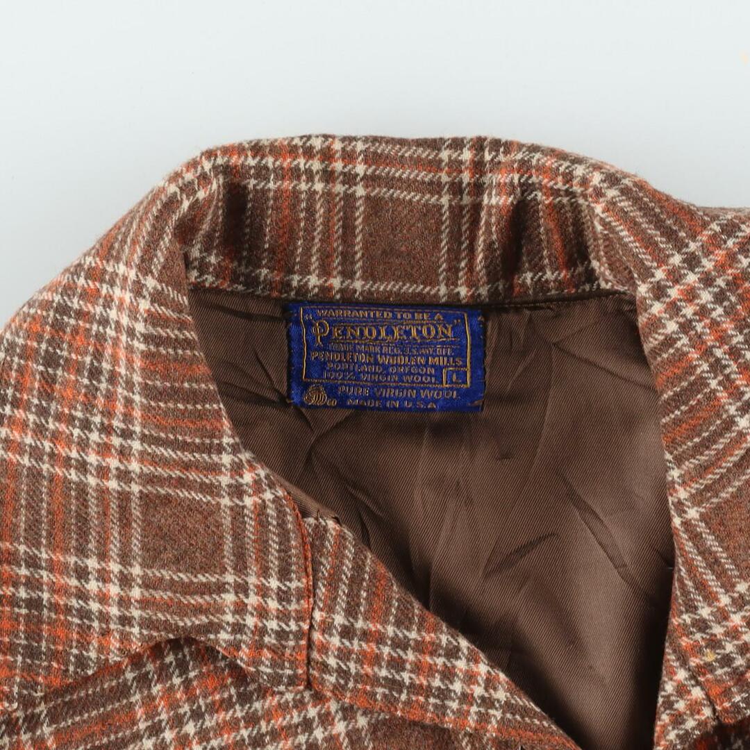 70年代 ペンドルトン PENDLETON チェック柄 ウールシャツジャケット USA製 レディースM ヴィンテージ /eaa297091