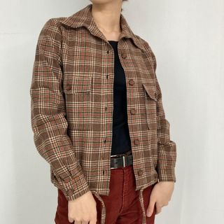 ペンドルトン(PENDLETON)の古着 70年代 ペンドルトン PENDLETON チェック柄 ウールシャツジャケット USA製 レディースM ヴィンテージ /eaa297091(その他)