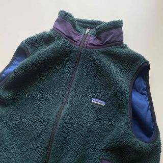 パタゴニア(patagonia)のPatagonia 90s レトロX フリース ベスト 緑 古着 希少 USA(ベスト)