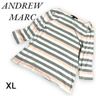 andrew marc トップス 長袖 シャツ ボーダー柄 XL コットン100(Tシャツ(長袖/七分))