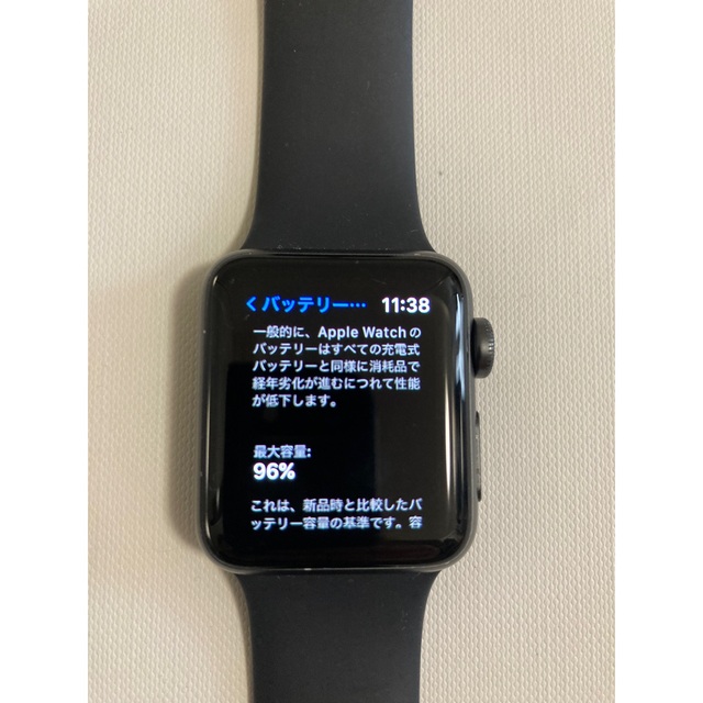 Apple Watch(アップルウォッチ)のApple Watch 3 GPSモデルシリーズ3 38mm ブラック メンズの時計(腕時計(デジタル))の商品写真