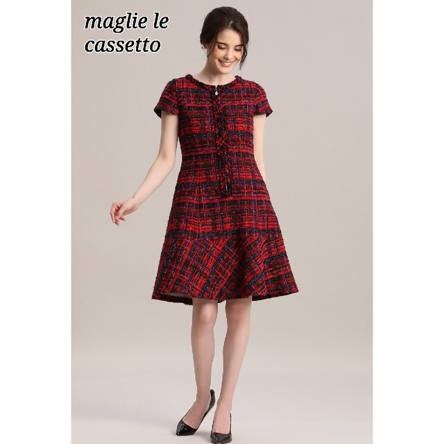 Maglie par ef-de(マーリエパーエフデ)の美品　maglie le ccassetto フロントジップドレスワンピース レディースのワンピース(ひざ丈ワンピース)の商品写真