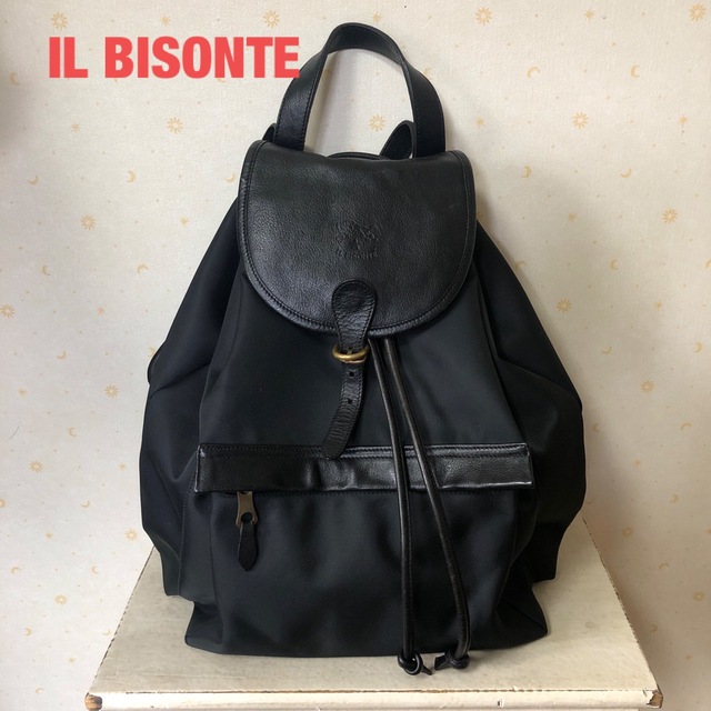 IL BISONTE(イルビゾンテ)のk0414様専用　USED IL BISONTE リュック　ブラック レディースのバッグ(リュック/バックパック)の商品写真