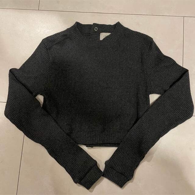 JUEMI(ジュエミ)の Snap Ring Ribbed Mock Neck Top 完売商品 レディースのトップス(カットソー(長袖/七分))の商品写真