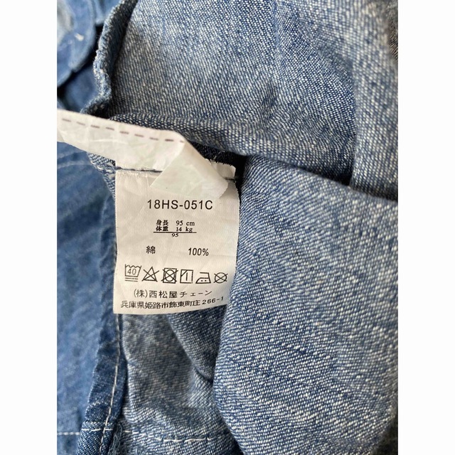 西松屋(ニシマツヤ)の95㎝　デニムワンピース キッズ/ベビー/マタニティのキッズ服女の子用(90cm~)(ワンピース)の商品写真