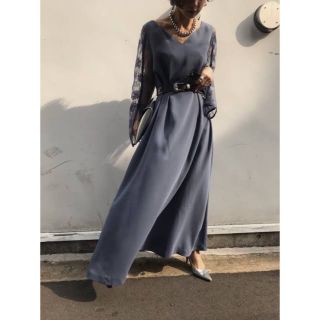 アメリヴィンテージ(Ameri VINTAGE)のameri vintage LACE SLEEVE REFINED DRESS(ロングドレス)