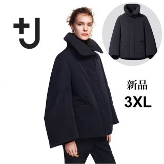 ユニクロ(UNIQLO)の新品 大きいサイズ 3XL ユニクロ×+J ハイブリッドダウンジャケット 黒(ダウンコート)