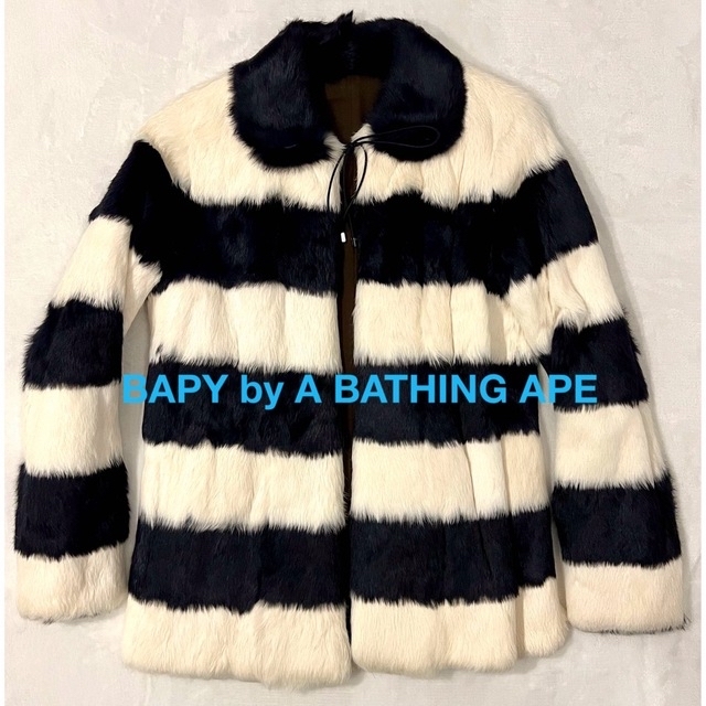 BAPY BY BAPEリバーシブルラビットファーボーダージャケットジャケット/アウター