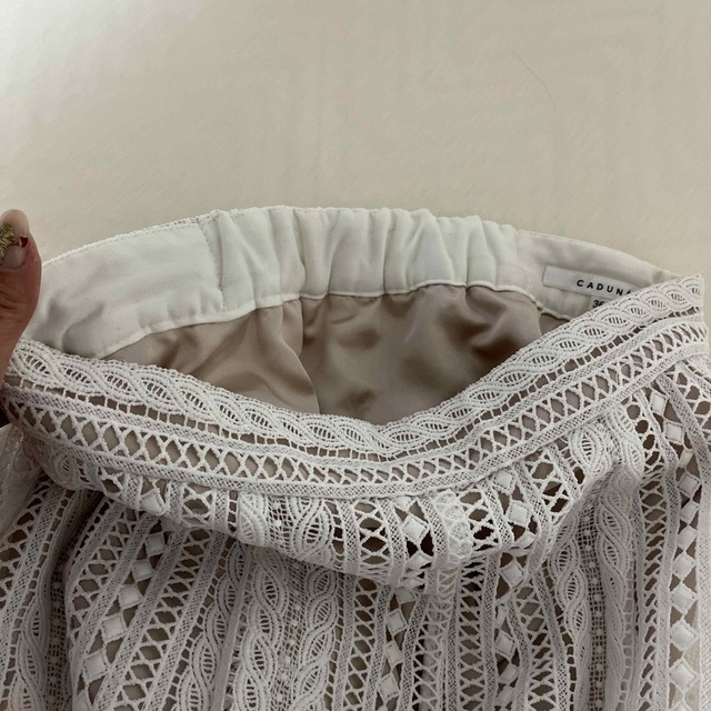 CADUNE♡クロシェレーススカート | hartwellspremium.com