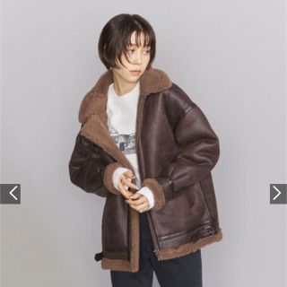 販売公式 C286ユナイテッドアローズムートンコートダッフルコートモカ