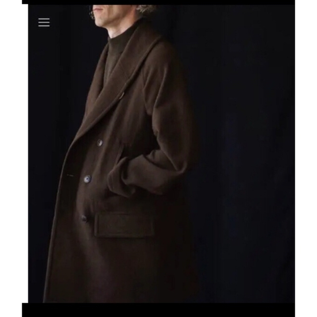 メンズ16 AW comoli ヤクウールショールカラーコート　size1 brown