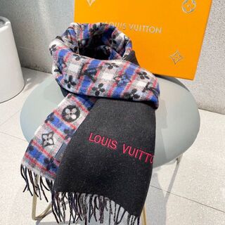 LOUIS VUITTON - Louis Vuitton モノグラム タータン マフラー カシミヤ100%