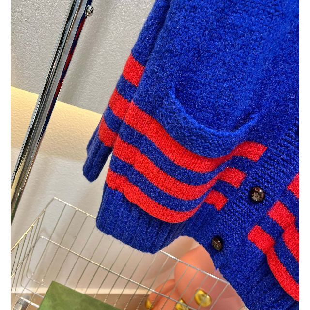 adidas x Gucci ウール インターシャ カーディガン Mサイズ