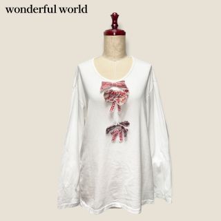 カネコイサオ(KANEKO ISAO)の【WONDERFUL WORLD】リボンロンT ワンダフルワールド　カネコイサオ(カットソー(長袖/七分))