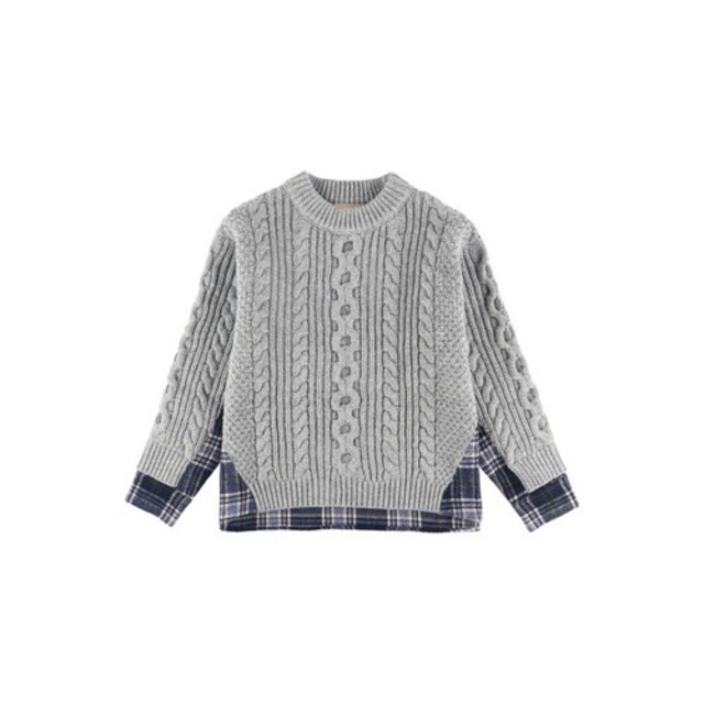 ALEXIA STAM(アリシアスタン)のALEXIA STAM Shirt Docking Cable Knit Top レディースのトップス(ニット/セーター)の商品写真